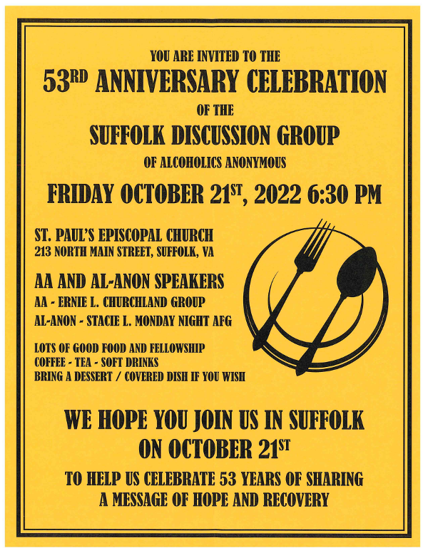 Suffolk Discussion Group 53rd Anniversary