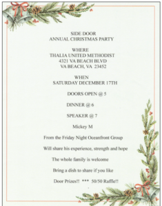 Side Door Annual Christmas Party @ Thalia United Methodist Church | Virginia Beach | Virginia | United States