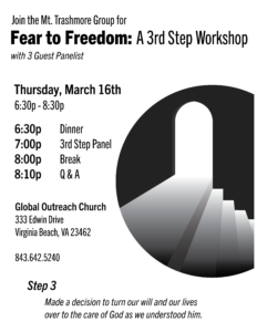 Fear to Freedom: A 3rd Step Workshop @ Global Outreach Church | Virginia Beach | Virginia | United States