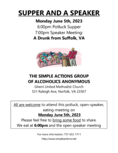 supper and speaker june 5