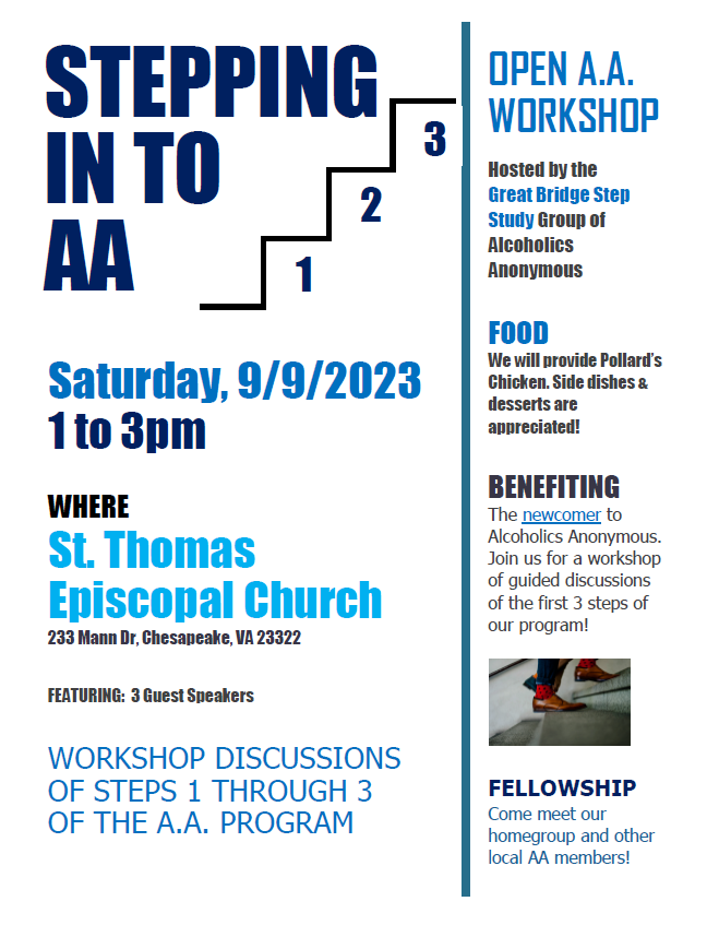 Steps 1-3 Workshop - Great Bridge Step Study @ St. Thomas Episcopal Church | Chesapeake | Virginia | United States
