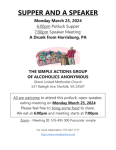 Simple Actions Supper and a Speaker @ Ghent United Methodist Church | Norfolk | Virginia | United States