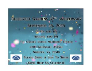 Roosevelt Gardens 67th Anniversary @ The Gardens United Methodist Church | Norfolk | Virginia | United States