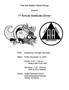 Into Action Home Group's 1st Annual Gratitude Dinner @ Glebe Episcopal Church | Suffolk | Virginia | United States